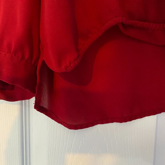 Sheer Deep V Neck Blouse - Picture 6 of 9